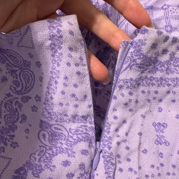 Lavender Purple Patterned Women's Casual Skirt - Picture 7 of 9